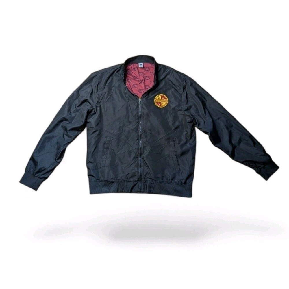 Washington Commanders Logo Black Bomber Jacket Mens XL Stadium Giveaway SGA NFL